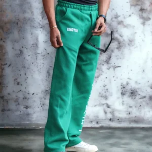 Doodel Peace-Seeker Green Oversized Track Pants