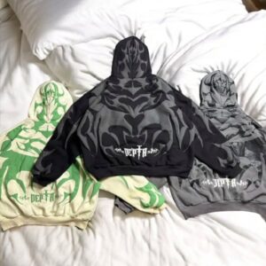 DEPTA Gen-Z Oversized Graffiti Bomber Jacket – White, Grey & Black Variants