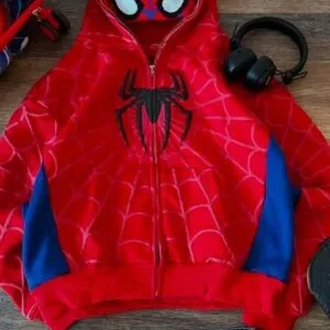 Classic Spider-Man Full-Zip Hoodie with Masked Hood