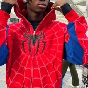 Classic Spider-Man Full-Zip Hoodie with Masked Hood